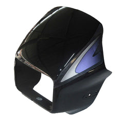 Headlight Visor Fit For Hero Splendor Plus New Model Latest Black(Purple Sticker) (BP)