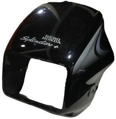 Headlight Visor Fit For Hero Splendor Plus New Model Latest Black(Silver Sticker) (BP)