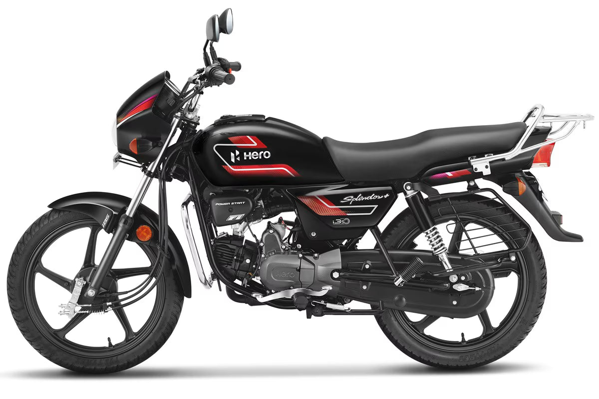 Tail Panel / Rear Cowl Fit for Hero Splendor Plus ( Accent Edition 2021) Black With Red Sticker**