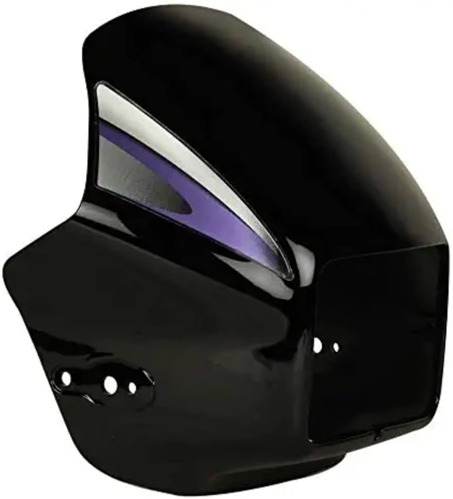 Headlight Visor Fit For Hero Splendor New Model Y2K Black (Purple Sticker)