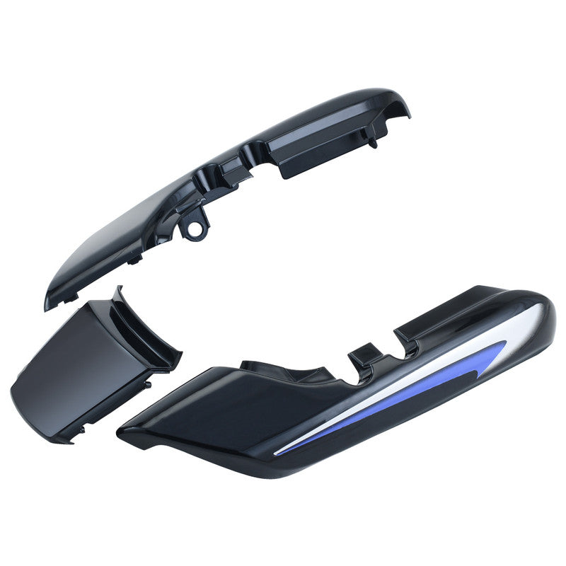 Tail Panel / Rear Cowl (Set Of 3) Fit For Hero Splendor Plus Black (Blue Sticker) (BP)