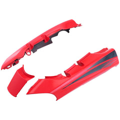Tail Panel / Rear Cowl Set Fit For Hero Passion Plus New Model Sports Red Colour(Black  Sticker)For Black Bike