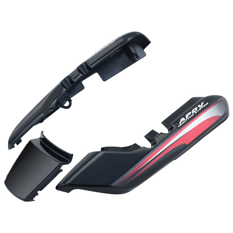 Tail Panel / Rear Cowl Set Fit For Hero Splendor Pro Black(Red Sticker)