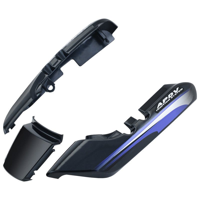 Tail Panel / Rear Cowl Set Fit For Hero Splendor Pro Black(Blue Sticker) (BP)