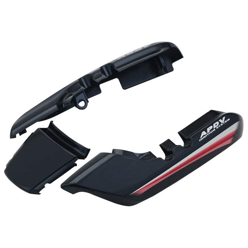 Tail Panel / Rear Cowl Set Fit For Hero Splendor Pro (New Graphics) Black (Red Sticker)