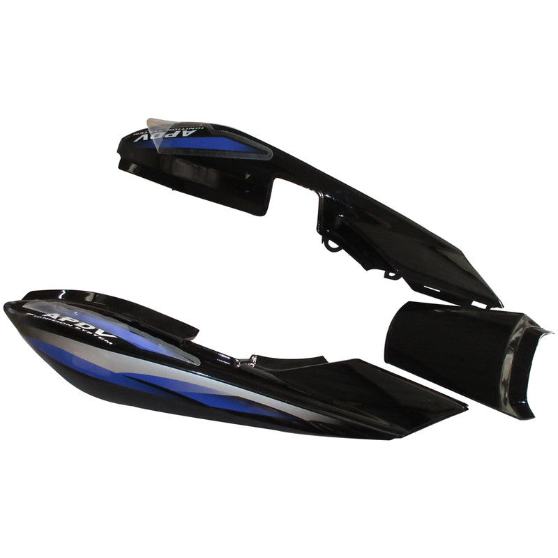 Tail Panel / Rear Cowl Set Fit For Hero Splendor Pro Type-4 Black (Blue Sticker)