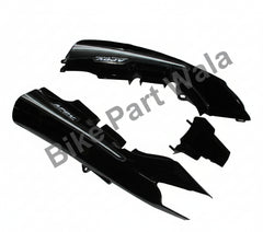 Tail Panel / Rear Cowl Set Fit For Hero Passion Pro Type 3 Black Colour For Silver Bike (Silver Sticker)