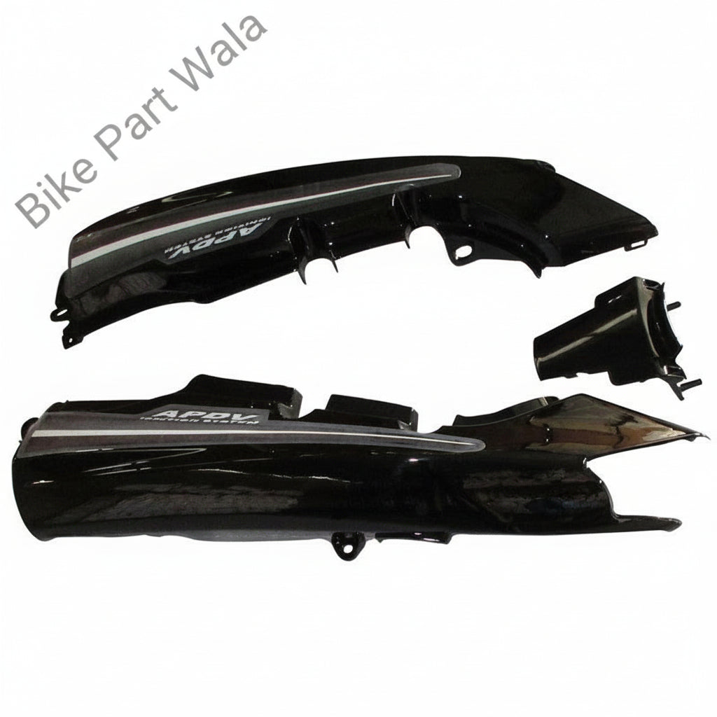 Tail Panel / Rear Cowl Set Fit For Hero Passion Pro Type 3 Black Colour For Brown Bike