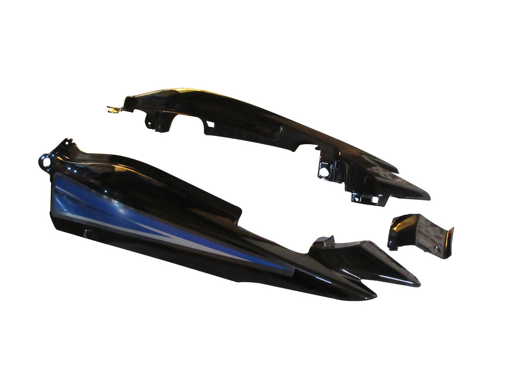 Tail Panel / Rear Cowl Set Fit For Hero Passion Xpro Black Colour For Blue Bike (Blue Sticker)