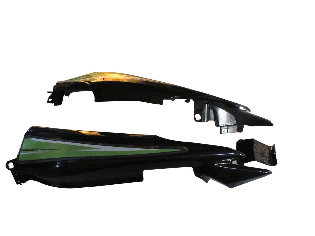 Tail Panel / Rear Cowl Set Fit For Hero Passion Xpro Black Colour For Green Bike (Green Sticker)