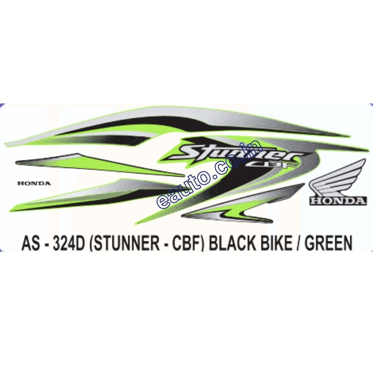 Graphics Sticker Set for Honda CBF Stunner | Black Vehicle | Green Sticker | Both Sides