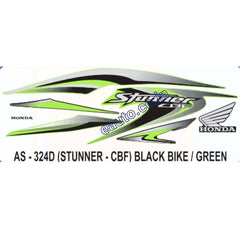 Graphics Sticker Set for Honda CBF Stunner | Black Vehicle | Green Sticker | Both Sides