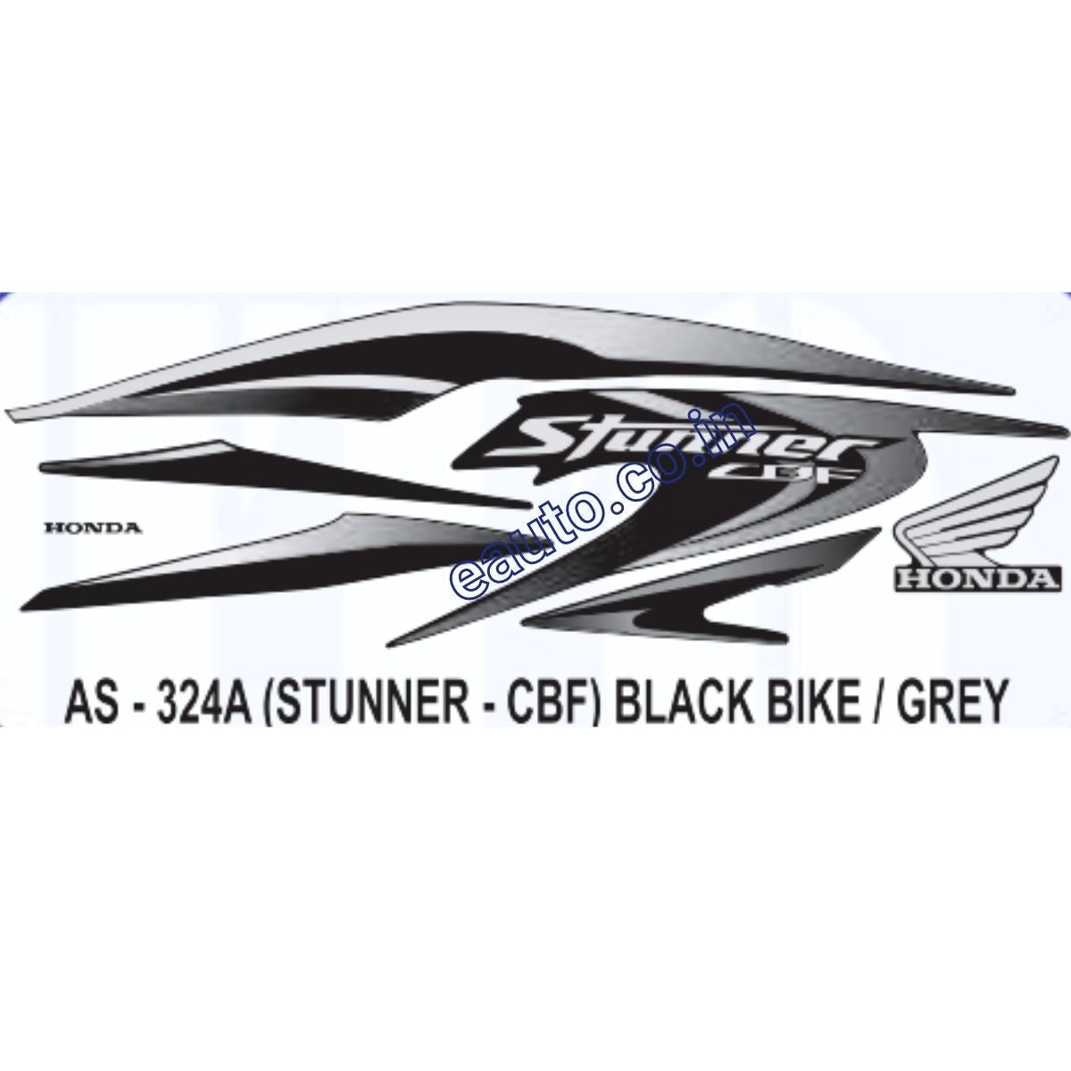 Graphics Sticker Set for Honda CBF Stunner | Black Vehicle | Grey Sticker | Both Sides