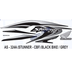 Graphics Sticker Set for Honda CBF Stunner | Black Vehicle | Grey Sticker | Both Sides