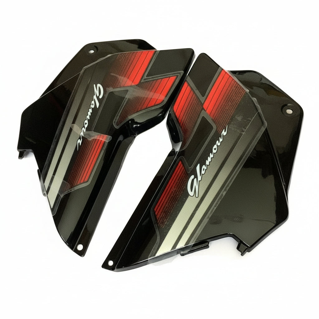 Side Panel for Hero Glamour | Type1 | ASFS | Black & Red Colour
